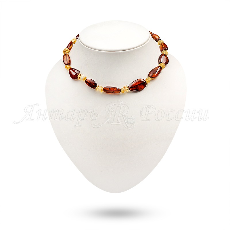 Бусы, янтарь